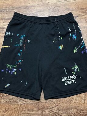 GALLERY DEPT. Black Studio Gym Shorts Men’s Size XL Hand Painted Japanese Mesh